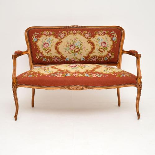 Antique French Needlepoint Salon Two Seater Sofa (1 of 12) Antique French Needlepoint Salon Two Seater Sofa (1 of 12)
