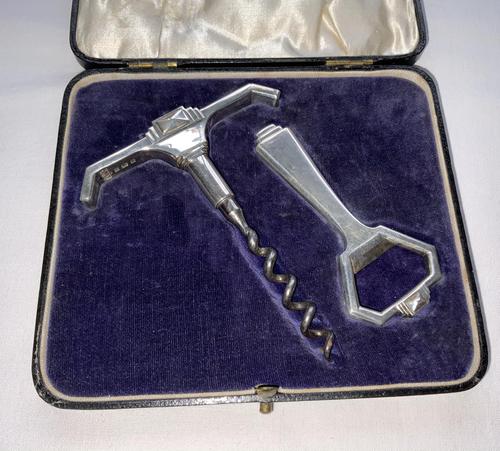 Art Deco Silver Corkscrew & Bottle Opener (1 of 7) Art Deco Silver Corkscrew & Bottle Opener (1 of 7)