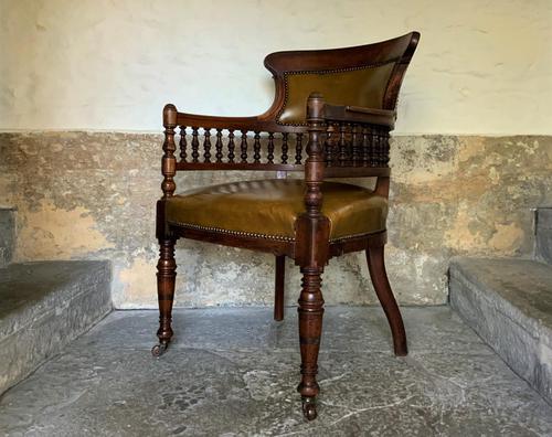 Exceptional 19thc Antique Mahogany Upholstered Library Captains Desk Armchair (1 of 12) Exceptional 19thc Antique Mahogany Upholstered Library Captains Desk Armchair (1 of 12)