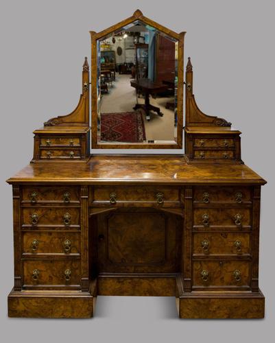 C1890 Burr Walnut Maple & Co Dressing Table (1 of 5)