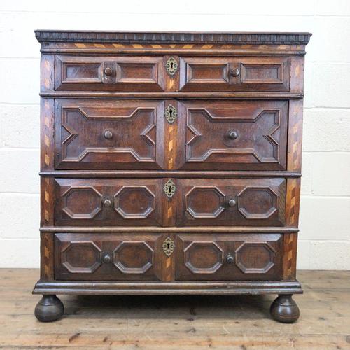 Antique Geometric Oak Chest of Drawers (1 of 10)