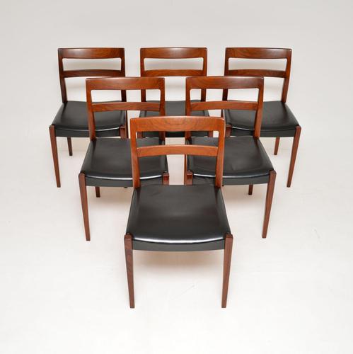 Set of 6 Swedish Vintage Rosewood & Leather Dining Chairs by Nils Jonsson (1 of 9)