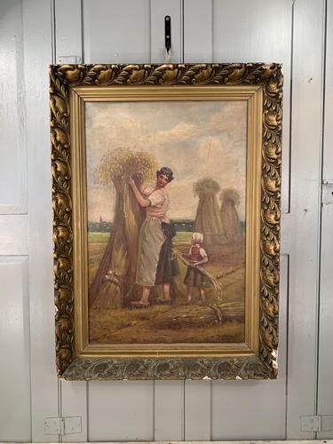 Antique French oil painting landscape harvest scene signed E Cornaud dated 1888 (1 of 10) Antique French oil painting landscape harvest scene signed E Cornaud dated 1888 (1 of 10)