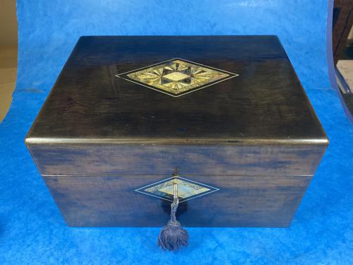 Victorian Ebonised Jewellery Box with Mother of Pearl & Abalone Inlay (1 of 18)