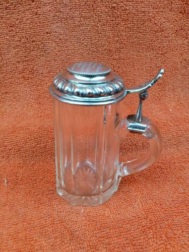 Antique Hallmarked German 800 Silver & Glass Tankard C1890 Wilhelm Binder (1 of 12)