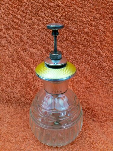 Antique Sterling Silver Hallmarked Yellow Guilloche Enamel Perfume Bottle 1925 Charles S Green & Co Ltd, Birmingham (1 of 8) Antique Sterling Silver Hallmarked Yellow Guilloche Enamel Perfume Bottle 1925 Charles S Green & Co Ltd, Birmingham (1 of 8)