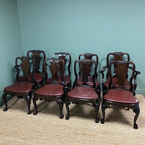 Set of 8 Edwardian Antique Walnut Dining Chairs (1 of 13)