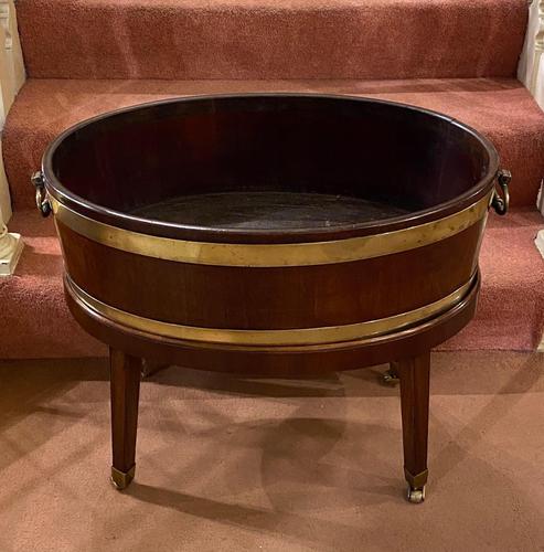 19th Century Brass Bound ‘Coopered-Mahogany’ Oval Wine Cooler (1 of 4)