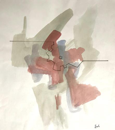 Original Watercolour 'Abstract Forms' by Helen Hale R.O.I, N.S., S.W.A. Born 1936. Framed (1 of 2) Original Watercolour 'Abstract Forms' by Helen Hale R.O.I, N.S., S.W.A. Born 1936. Framed (1 of 2)