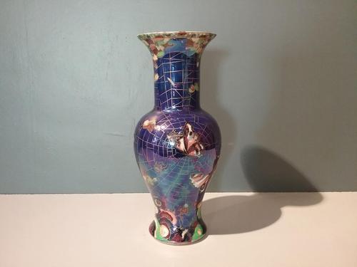 Carlton Ware lustre vase butterflies, spiders webs design (1 of 5)