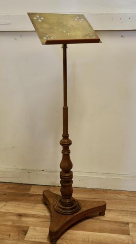 Arts and Crafts Beech and Brass Menu Podium, Reading Stand (1 of 9) Arts and Crafts Beech and Brass Menu Podium, Reading Stand (1 of 9)