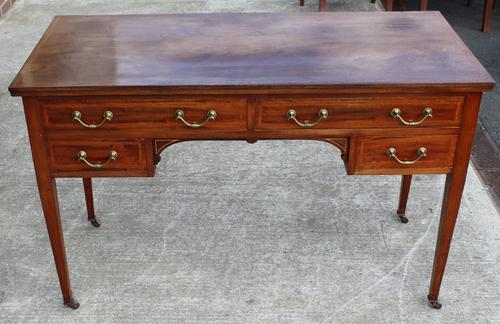 1920s Mahogany Desk with Inlay and 4 Drawers (1 of 3)