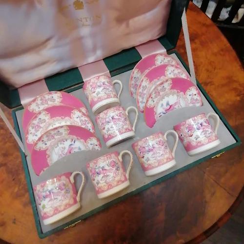 1950's Minton Pink Cockatrice Boxed Coffee Set (1 of 11)