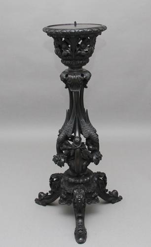 19th Century carved mahogany jardinere (1 of 10)