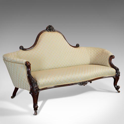 Antique Spoon Back Sofa, English, Walnut, 2 Seat Settee, Early Victorian, 1840 (1 of 12)