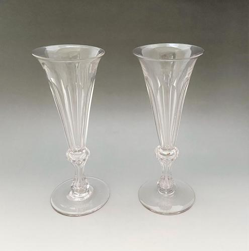 Gorgeous Pair of Victorian Cut Glass Champagne Flutes (1 of 6)