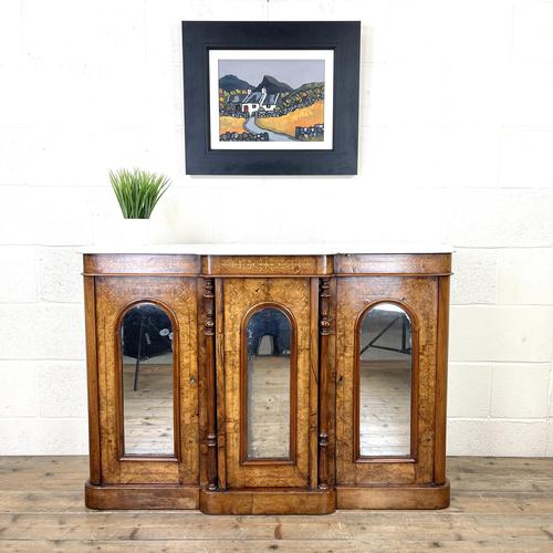 Victorian Inlaid Walnut Credenza with Marble Top (1 of 10)