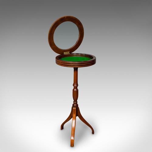 Small Antique Bijouterie Table, English, Beech, Glass Display Stand, Edwardian (1 of 12)