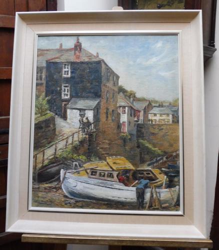 Oil on Canvas Cornish Harbour View Listed Artist Dora Johns 1966 (1 of 10) Oil on Canvas Cornish Harbour View Listed Artist Dora Johns 1966 (1 of 10)