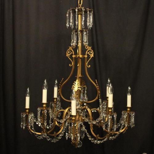 French Gilded Bronze 8 Light Antique Gasolier (1 of 10) French Gilded Bronze 8 Light Antique Gasolier (1 of 10)