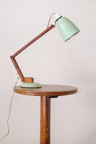 MacLamp designed by Terence Conran for Habitat 1960's anglepoise table lamp in pastel green (1 of 9)