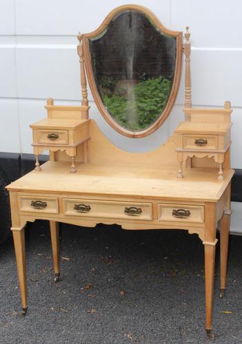 1900's Elegant Country Pine Dressing Table with Central Mirror (1 of 4)