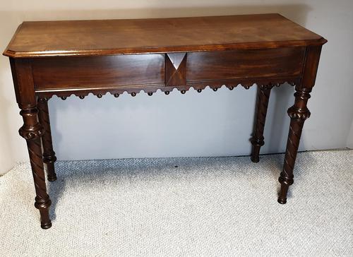 Victorian Gothic Mahogany Hall Console Table (1 of 12)