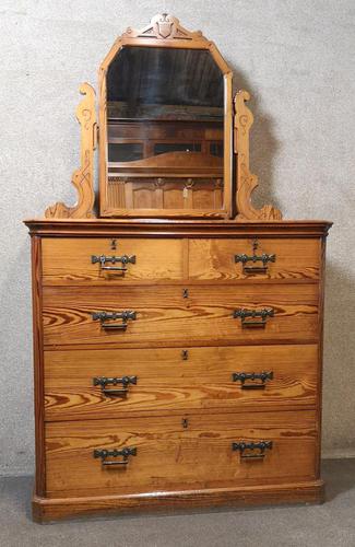 Large 19th Century Pitch Pine Dressing Table (1 of 12)