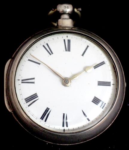 Great Antique Silver Pair Case Pocket Watch Fusee Verge Escapement Key Wind Enamel Dial Johnson London (1 of 10) Great Antique Silver Pair Case Pocket Watch Fusee Verge Escapement Key Wind Enamel Dial Johnson London (1 of 10)