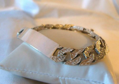 Vintage Sterling Silver Gentlemans ID Bracelet 66.7 Grams 8 3/4" Length (1 of 12)