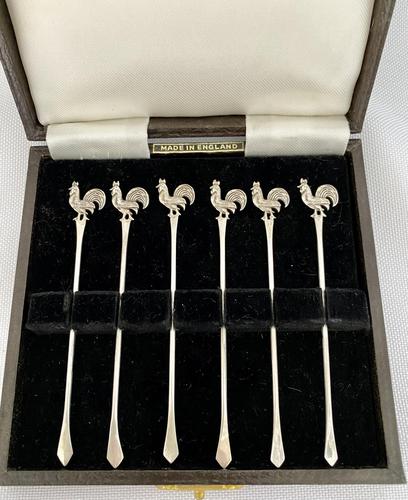 Set of Sterling Silver Cocktail Sticks - Birmingham 1951 (1 of 6)