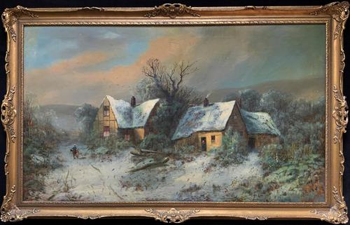 Very Large Outstanding 19th Century British Winter Snow-capped Landscape Oil Painting (1 of 13) Very Large Outstanding 19th Century British Winter Snow-capped Landscape Oil Painting (1 of 13)