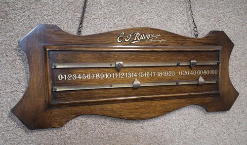 E. J .Riley of Accrington Oak Snooker, Billiards Score Board (1 of 5) E. J .Riley of Accrington Oak Snooker, Billiards Score Board (1 of 5)