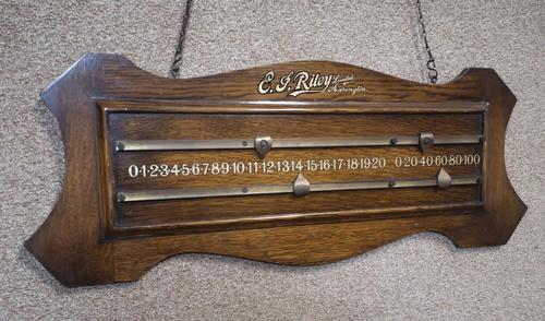 E. J .Riley of Accrington Oak Snooker, Billiards Score Board (1 of 5)