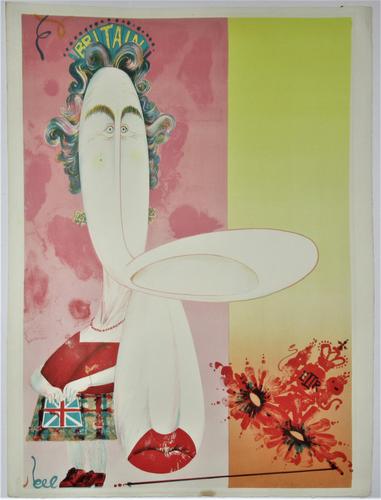 Gerald Scarfe, large signed limited edition print, The Queen, 1970, lithograph, unframed (1 of 4) Gerald Scarfe, large signed limited edition print, The Queen, 1970, lithograph, unframed (1 of 4)