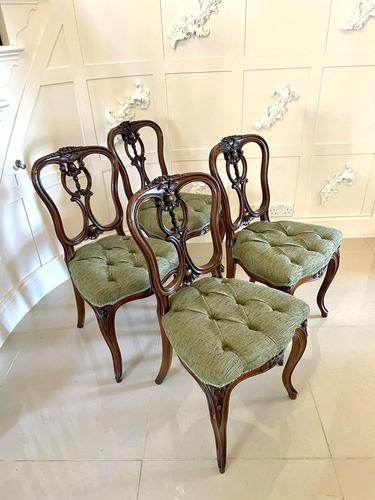 Fine Quality Antique Victorian Set of Four French Carved Walnut Side Chairs (1 of 16) Fine Quality Antique Victorian Set of Four French Carved Walnut Side Chairs (1 of 16)