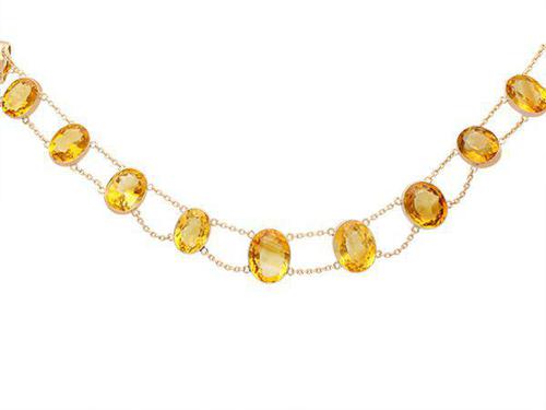 124.21ct Citrine & 9ct Rose Gold Riviere Necklace - Antique c.1890 (1 of 9) 124.21ct Citrine & 9ct Rose Gold Riviere Necklace - Antique c.1890 (1 of 9)