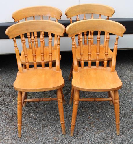 1960s Set 4 Beech Kitchen Chairs (1 of 3)