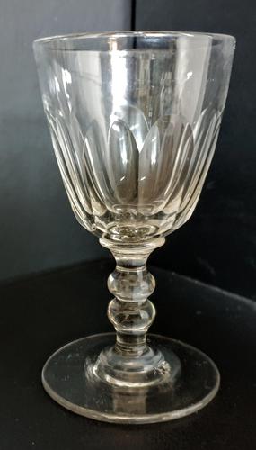 Large Capacity William IV Facet Cut Wine Glass c.1835 (1 of 4)