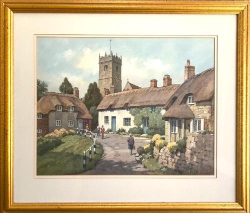 Original Watercolour 'English Village Scene' by Edward Hickling 1913-1998. Signed. Framed. (1 of 3) Original Watercolour 'English Village Scene' by Edward Hickling 1913-1998. Signed. Framed. (1 of 3)