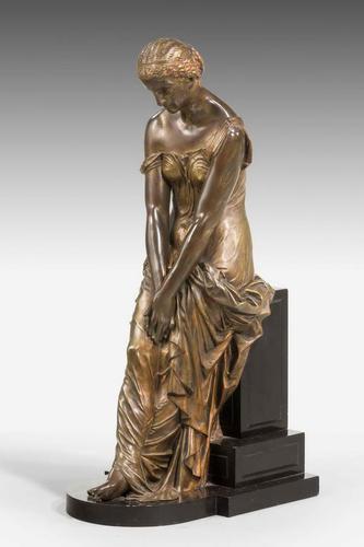 19th Century Seated Maiden on a Stepped Black Marble Base (1 of 6) 19th Century Seated Maiden on a Stepped Black Marble Base (1 of 6)