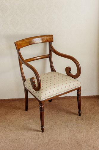 Mahogany Carver Chair with 'Shepherds Crook' Arms (1 of 8) Mahogany Carver Chair with 'Shepherds Crook' Arms (1 of 8)
