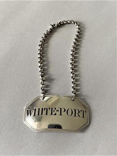Rare Georgian Silver 'White Port' Label (1 of 4) Rare Georgian Silver 'White Port' Label (1 of 4)