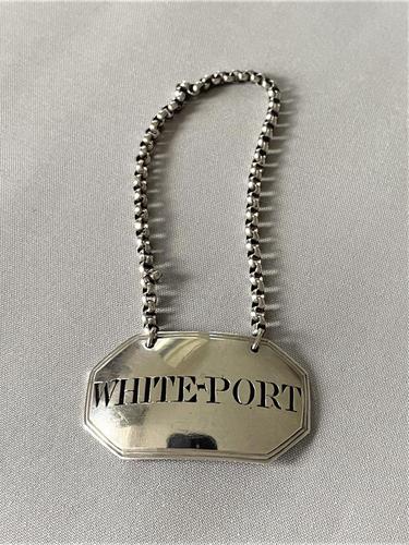 Rare Georgian Silver 'White Port' Label (1 of 4)