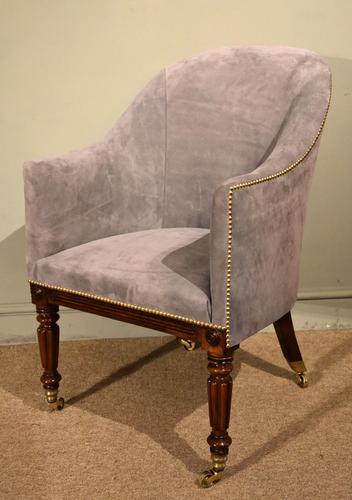 Regency Rosewood Tub Armchair Reupholstered (1 of 8)