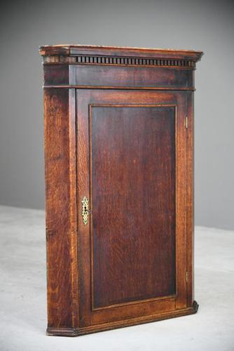 Antique Rustic Oak Hanging Corner Cupboard (1 of 12)