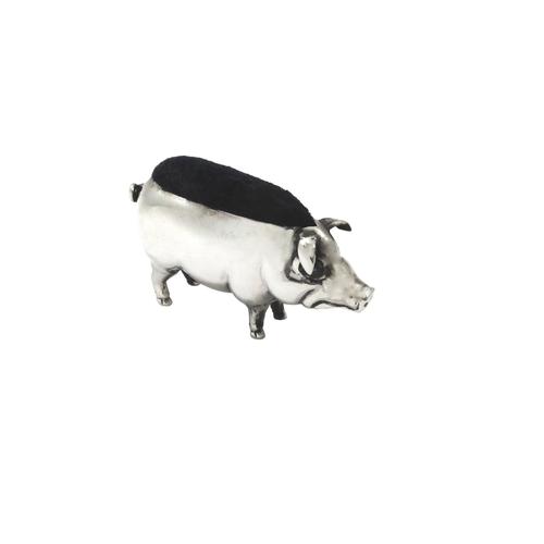 Antique Edwardian Sterling Silver Pig Pin Cushion 1906 (1 of 8)