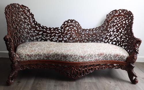 Burmese intricately carved settee in extremely good condition. (1 of 9) Burmese intricately carved settee in extremely good condition. (1 of 9)
