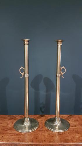 Superb Pair of George III Antique Tall Seemed Candlesticks (1 of 6)