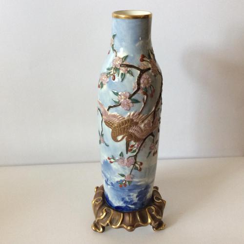 Royal Worcester Aesthetic Design Vase with Stork Locus & Cherry Blossom Detail (1 of 12)